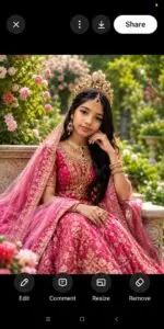 "Smiling girl Yusha dressed in traditional attire, taken in an outdoor setting."